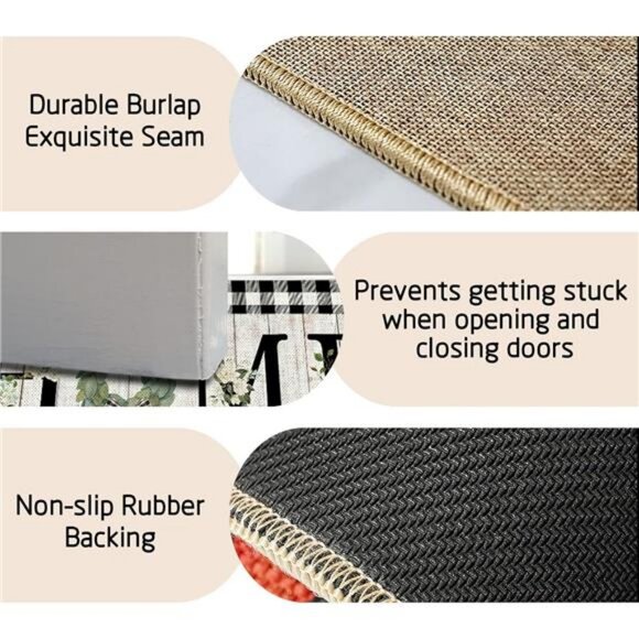 Welcome Fall Doormat Indoor Outdoor Patio Eucalyptus Leaves Sunflowers Door Mats - Picture 6 of 7